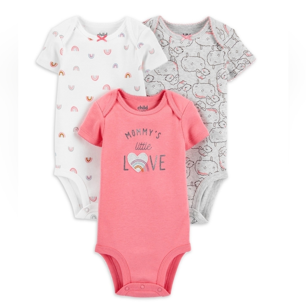 Child of mine Pink Onesies 3-pack size 3-6months NWT